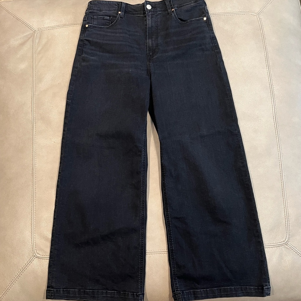 PAIGE Anessa Wide-Leg Jeans in Black Wash